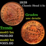 1828 Classic Head half cent 1/2c Grades Unc Details