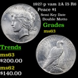 1927-p vam 2A I5 R6 Peace Dollar $1 Grades Select Unc