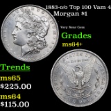 1883-o /o Top 100 Vam 4 Morgan Dollar $1 Grades Choice+ Unc