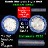 Buffalo Nickel Shotgun Roll in Old Bank Style 'Bell Telephone' Wrapper 1920 & d Mint Ends Grades