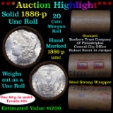 ***Auction Highlight*** Full solid date 1886-p Uncirculated Morgan silver dollar roll, 20 coins (fc)