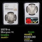 NGC 1879-s Morgan Dollar $1 Graded ms65+ By NGC