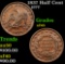 1837 Half Cent Worth Of Pure Copper HT-73 Hard Times Token 1c Grades xf+