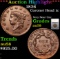 ***Auction Highlight*** 1826 Coronet Head Large Cent 1c Graded au58 By SEGS (fc)