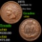 1875 Indian Cent 1c Grades vf++