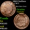 1863 Indian Civil War Token 1c Grades f details