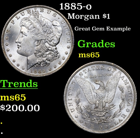 1885-o Morgan Dollar $1 Grades GEM Unc