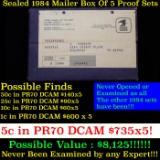 ***Auction Highlight*** Original sealed box 5- 1984 United States Mint Proof Sets (fc)