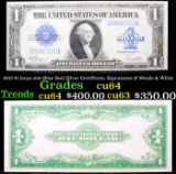1923 $1 large size Blue Seal Silver Certificate, Signatures of Woods & White Grades Choice CU