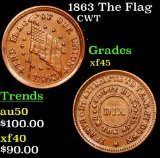 1863 The Flag Civil War Token 1c Grades xf+