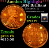 Proof ***Auction Highlight*** 1936 Brilliant Lincoln Cent 1c Graded Choice Proof RB By USCG (fc)