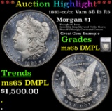 ***Auction Highlight*** 1883-cc /cc Vam 5B I3 R5 Morgan Dollar $1 Graded ms65 DMPL By SEGS (fc)