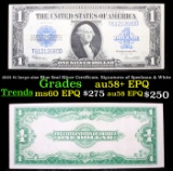 1923 $1 large size Blue Seal Silver Certificate, Signatures of Speelman & White Grades au58+ EPQ