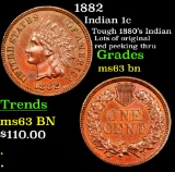 1882 Indian Cent 1c Grades Select Unc BN