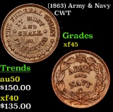 (1863) Army & Navy Civil War Token 1c Grades xf+
