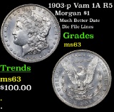 1903-p Vam 1A R5 Morgan Dollar $1 Grades Select Unc