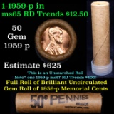 Shotgun Lincoln 1c roll, 1959-p 50 pcs Brandt Wrapper