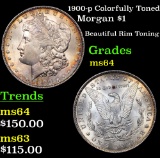 1900-p Colorfully Toned Morgan Dollar $1 Grades Choice Unc