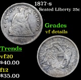 1877-s Seated Liberty Quarter 25c Grades vf details