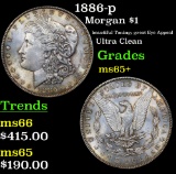 1886-p Morgan Dollar $1 Grades GEM+ Unc