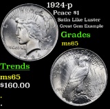 1924-p Peace Dollar $1 Grades GEM Unc