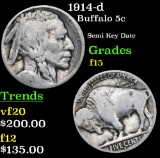 1914-d Buffalo Nickel 5c Grades f+