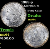 1889-p Morgan Dollar $1 Grades Choice Unc