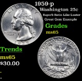 1939-p Washington Quarter 25c Grades GEM Unc