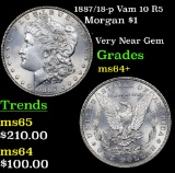 1887/18-p Vam 10 R5 Morgan Dollar $1 Grades Choice+ Unc