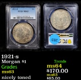 PCGS 1921-s Morgan Dollar $1 Graded ms63 By PCGS