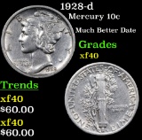 1928-d Mercury Dime 10c Grades xf