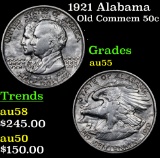 1921 Alabama Old Commem Half Dollar 50c Grades Choice AU