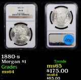 NGC 1880-s Morgan Dollar $1 Graded ms64 By NGC
