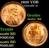 1909 VDB Lincoln Cent 1c Grades Gem+ Unc RD