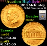 ***Auction Highlight*** 1916 Mckinley Gold Commem Dollar 1 Graded ms65+ By SEGS (fc)