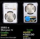 NGC 1881-s Morgan Dollar $1 Graded ms65 By NGC
