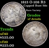 1813 O-108 R3 Capped Bust Half Dollar 50c Grades xf details