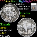 ***Auction Highlight*** 1924-s Buffalo Nickel 5c Graded vf35 By SEGS (fc)