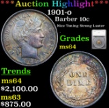 ***Auction Highlight*** 1901-o Barber Dime 10c Graded ms64 By SEGS (fc)