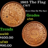 1863 The Flag Civil War Token 1c Grades xf+