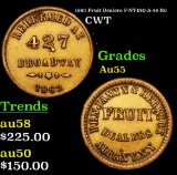 1863 Fruit Dealers F-NY-010-A-46 R6 Civil War Token 1c Grades Choice AU