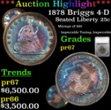 Proof ***Auction Highlight*** 1878 Briggs 4-D Seated Liberty Quarter 25c Graded pr67 By SEGS (fc)