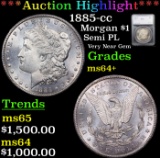 ***Auction Highlight*** 1885-cc Morgan Dollar $1 Graded ms64+ By SEGS (fc)