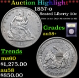 ***Auction Highlight*** 1857-o Seated Half Dollar 50c Graded Choice AU/BU Slider+ By USCG (fc)