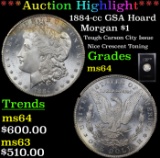 ***Auction Highlight*** 1884-cc GSA Hoard Morgan Dollar $1 Grades Choice Unc (fc)