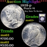 ***Auction Highlight*** 1928-p Peace Dollar $1 Graded Select Unc By USCG (fc)