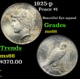 1925-p Peace Dollar $1 Graded ms66 By SEGS