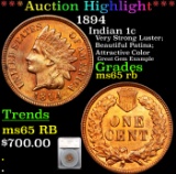 ***Auction Highlight*** 1894 Indian Cent 1c Graded ms65 rb By SEGS (fc)