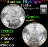 ***Auction Highlight*** 1881-s Morgan Dollar $1 Graded ms66+ By SEGS (fc)