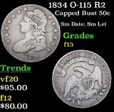 1834 O-115 R2 Capped Bust Half Dollar 50c Grades f+
